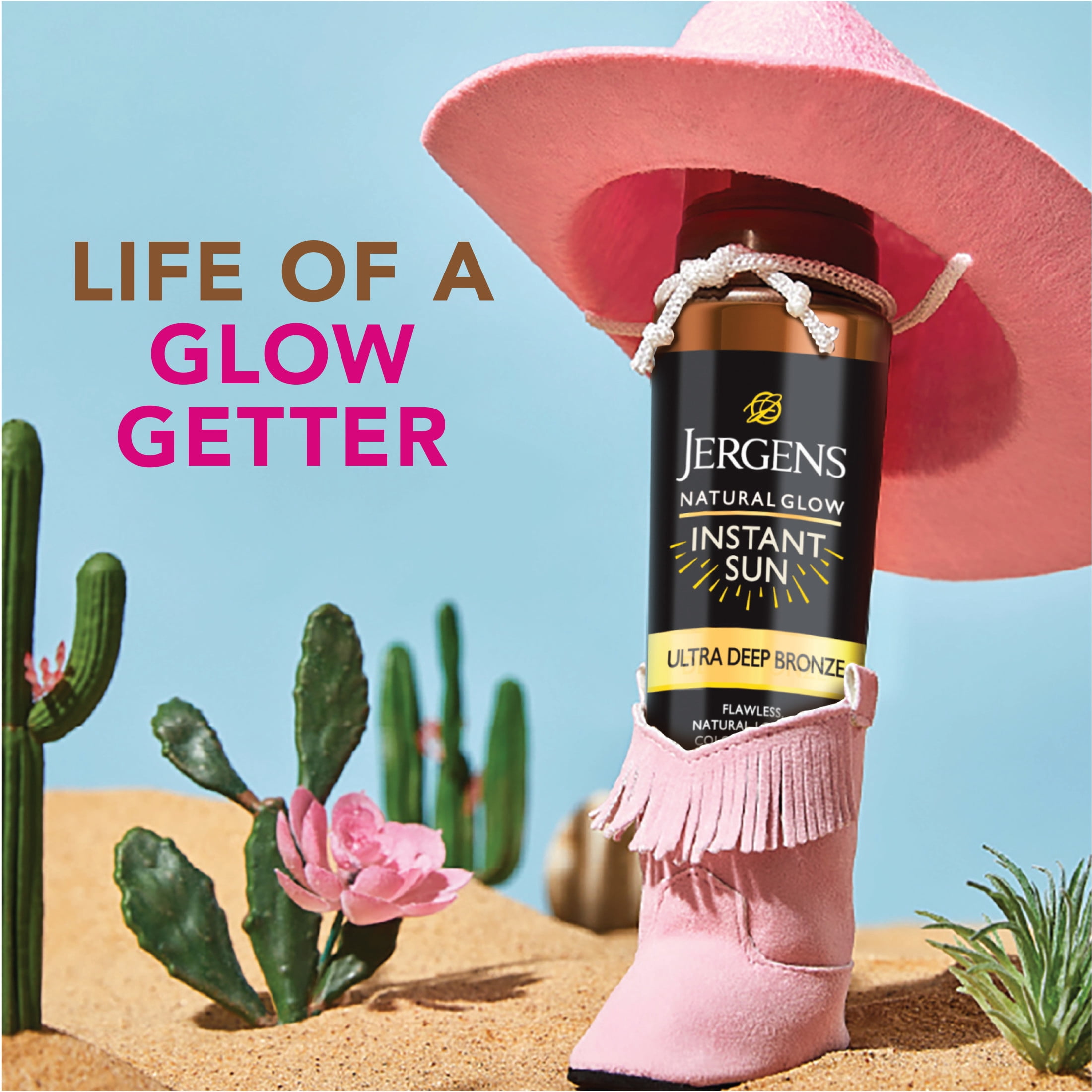 Jergens Natural Glow Instant Sun Sunless Tanning Mousse, Body Self Tanner, Ultra Deep Bronze, 6 fl oz