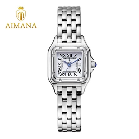 New square women's watch, classic steel band, fashionable quartz wristwatch, trendy business women's wristwatch