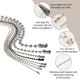 thumbnail image 4 of Cadena de bola de hierro Uxcell de 2.4 mm, 31.5 pulgadas, collar de cuentas redondas, cadenas de tirón para etiquetas de perro con conectores y cierres para joyas, pulseras y llaveros, plateado, 4 of 7