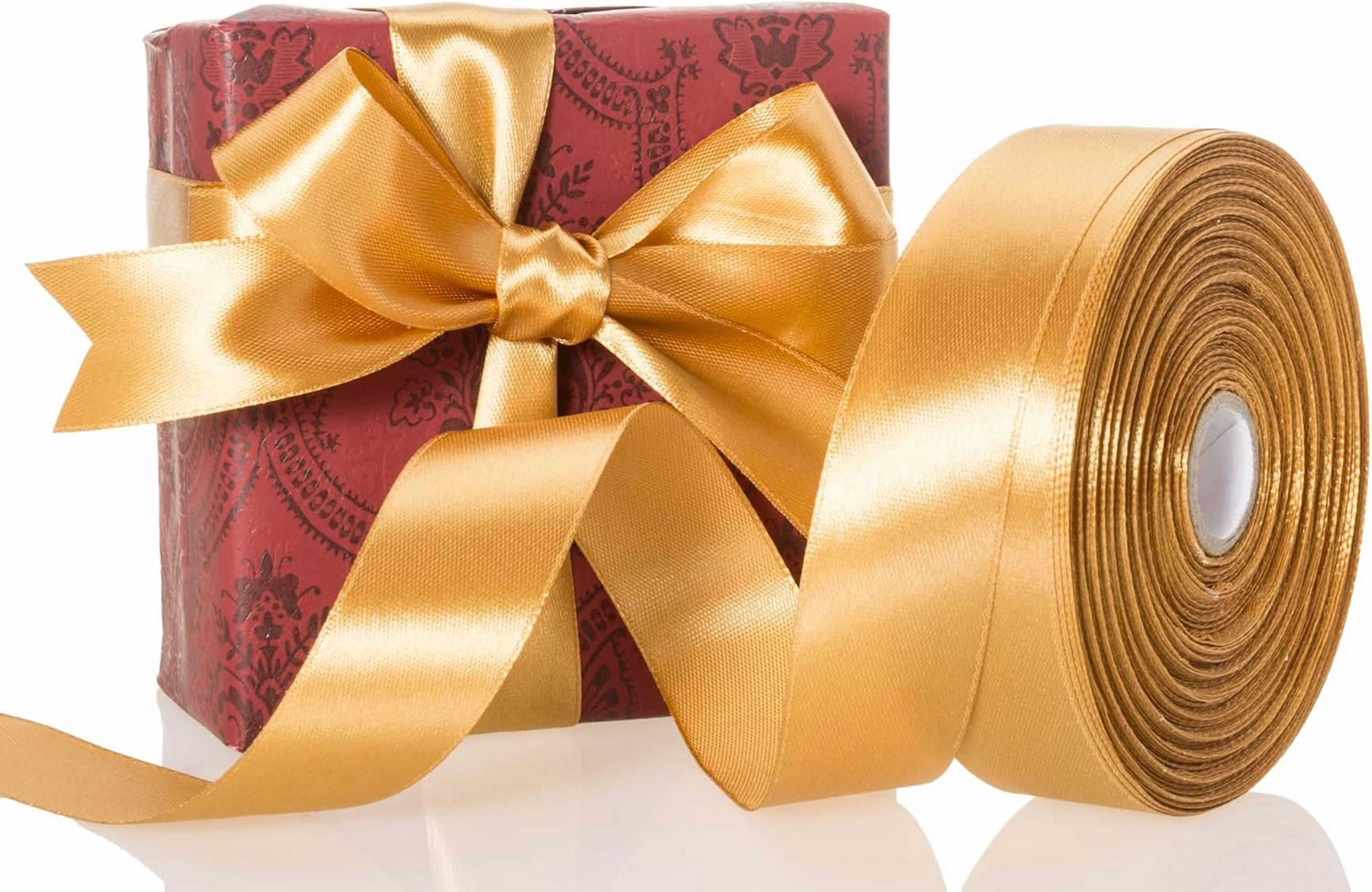 50 Yards 1 Inch Copper Satin Ribbon, Single Face Polyester Solid Color Craft Fabric Ribbon for Handmade Roses, Gift Wrapping, Bouquets, Wedding, Christmas, and Party Decoration
