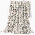 thumbnail image 2 of Pale Gray Tile Medallion with Cream Lines, Elegant Geometric Style for Neutral Decor Fans, Mandala Pattern and Housewarming Gift, Cozy Flannel Blanket, Home Decor, 2 of 9