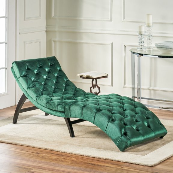 Grasby Tufted Velvet Chaise Lounge
