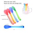 thumbnail image 3 of Utensils Set Soft Silicone Spoons for Baby, Feeding Tarning Baby Spoons First Stage Heat Sensitive, 8 Pack Infant Spoons BPA Free, Gum-Friendly Baby Feeding Supplies, Great Baby Shower Gift, 3 of 7