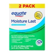 Equate Moisture Last Multi-Purpose Solution for Soft Contact Lenses, 24 fl oz (2x12 fl oz), Compare to Opti-Free Pure Moist