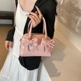 thumbnail image 3 of Bolso Hobo Elegante Tipo Cartera Lazo PU para Mujer Color Sólido Viajes Al Aire Libre, 3 of 9