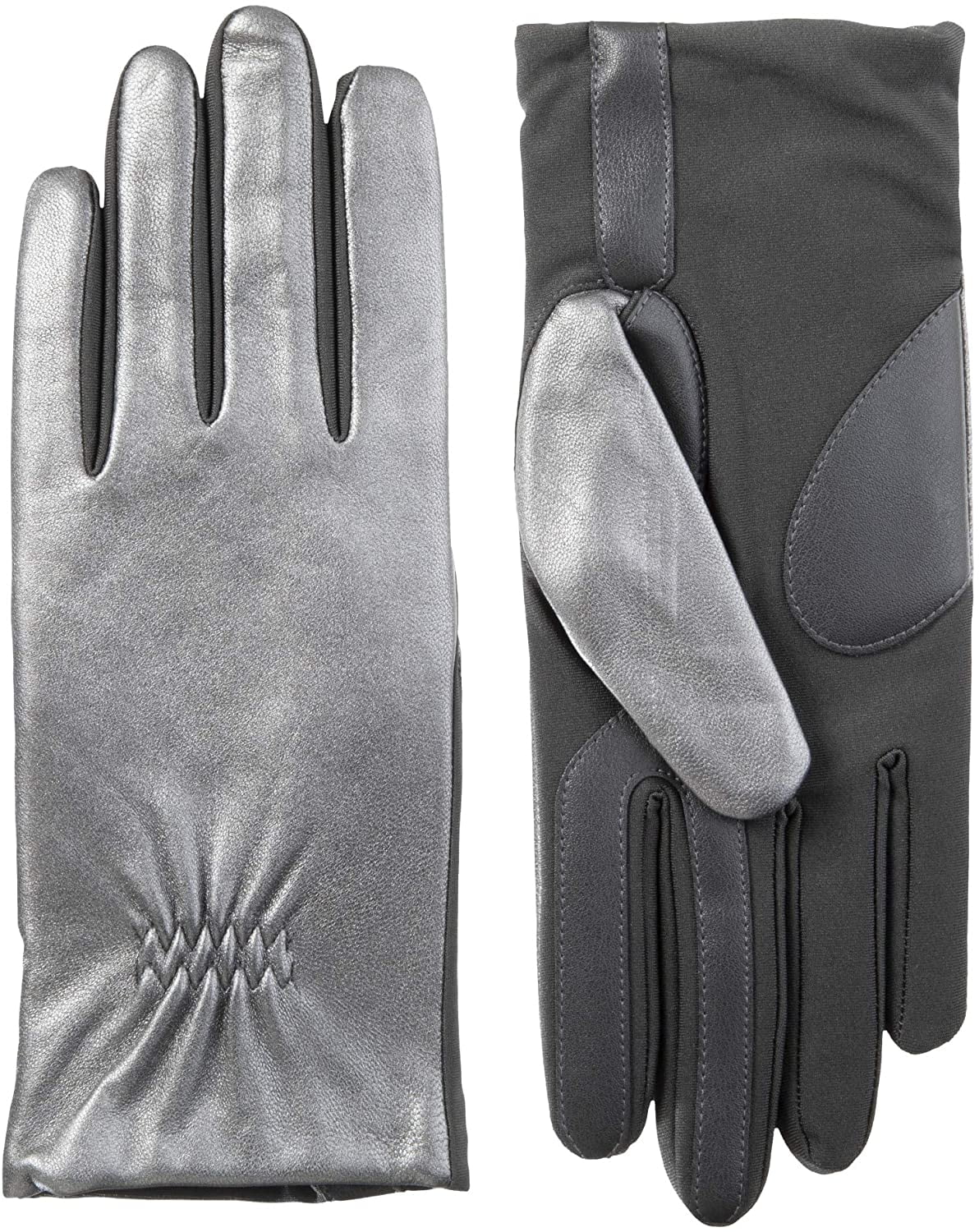 Isotoner Women's Stretch Leather Touchscreen Gloves with Warm Fleece