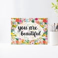thumbnail image 3 of Inspirational Quote You Are Beautiful Canvas Wall Art,Colorful Flowers Motivational Canvas Artwork Picture Poster Decor for Home Bedroom Living Room Girl Room Office,12 x15 Inch, 3 of 6