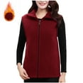 thumbnail image 3 of Gfyviroh Vests for Women Sleeveless Turn-down Collar Slim Vest Jackets Fleece Plus Size Zip Up Casual Outerwear, 3 of 6