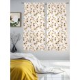 thumbnail image 3 of Orange Botanical Sheer Curtains 72 Inch Length 2 Panels Set, Vintage Blossom Floral Wildflower Voile Window Treatment Rod Pocket Curtains Sheers Drapes for Bedroom/Living Room/Kitchen 52"x72"x2, 3 of 7