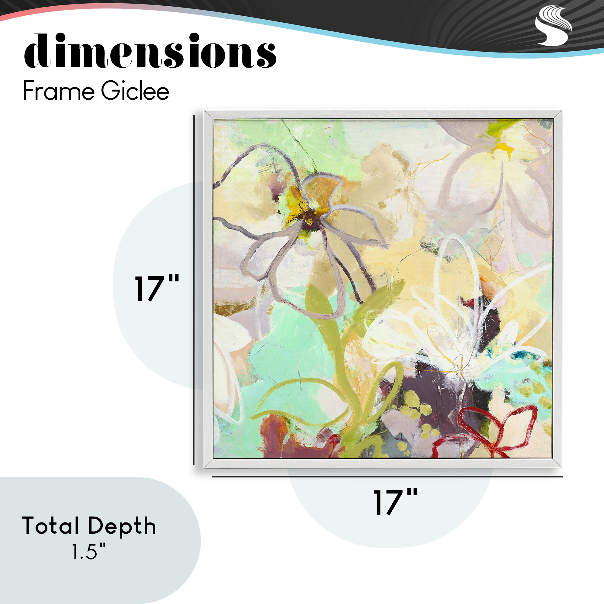 Last Days Of Spring Abstract White Framed Giclee Art, design by Design Fabrikken