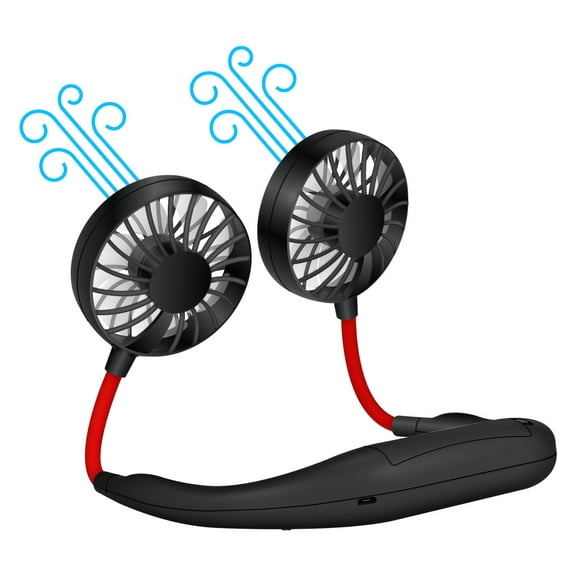 Cellet Portable Hands-free USB Rechargeable Neck Fan with 3 Speed Control and 360 Degree Rotation, Personal Cooling Fan for Camping, Concerts, Sports and Any Outdoor/Indoor Activities - Black