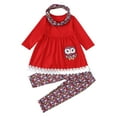thumbnail image 1 of Gibobby Conjunto para bebé y Niños pequeños bebés niñas Otoño Invierno Animal estampado algodón manga larga Tops pantalones diademas trajes ropa(Rojo, 3-4 Años), 1 of 5