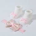 thumbnail image 4 of ESASSALY Baby Girls Socks Headband Sets for Party Wedding Baby Shower, 4 of 4