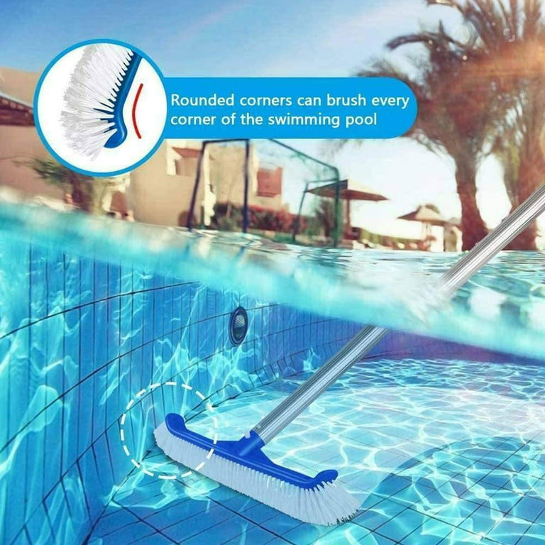 Pool Brush Head, Professional Swimming Pool Wall & Tile Brush with
