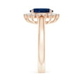 thumbnail image 5 of ANGARA Natural Princess Diana Inspired 2 ct Blue Sapphire Ring with Diamond in 14K Rose Gold for Women (Size-9x7mm) | September Birthstone, Anniversary, Jewelry Gift for Women | Natural Sapphire Ring, 5 of 12