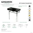 thumbnail image 4 of Kingston Brass KVPB36198K387 Imperial 36" Ceramic Console Sink with Stainless Steel Legs (8-Inch, 3-Hole), Black/Brushed Brass, 4 of 4