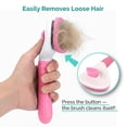thumbnail image 4 of UYGDUY-PETS-LAMB Self-Cleaning Dog and Cat Grooming Brush, Suitable for Long or Short Hair, Loose Hair Removal Brush, Easy to Remove, Pet Massage Tool. (Pink), 4 of 4