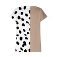 thumbnail image 5 of Qtocio Hauts de Mode pour Femmes, Chemise à Manches Courtes Col Rond Imprimé Graphique Patchwork Coloré Blouse d'Été, 5 of 5