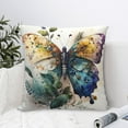 thumbnail image 6 of YFYANG Square Decorative Throw Pillow Case (Without Pillow Insert), Dream Watercolor Butterfly Bedroom Sofa Car Cushion Cover, 12"x12", 6 of 9