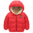 thumbnail image 3 of Clearance Baby Kids Hooded Warm Winter Coat Puffer Down Jacket Long Sleeve Windproof Outerwear for boy 2 to 7 years, 3 of 16