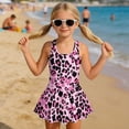 thumbnail image 3 of Uourmeti Girls' Pink Leopard Print Skirted One-Piece Swimsuit - Quick Dry Stretch Swim Dress for Beach, Pool & Summer Vacation, 3 of 8