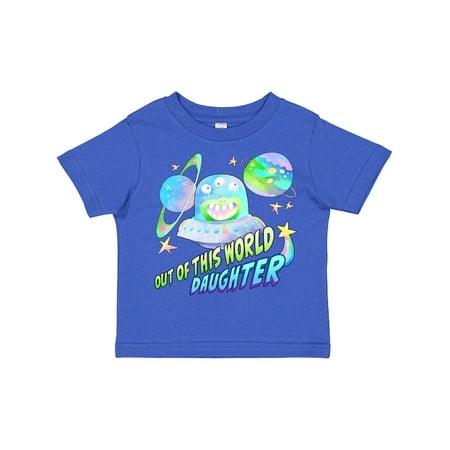 

Inktastic Out of This World Daughter Cute Alien in Outer Space Gift Toddler Toddler Girl T-Shirt