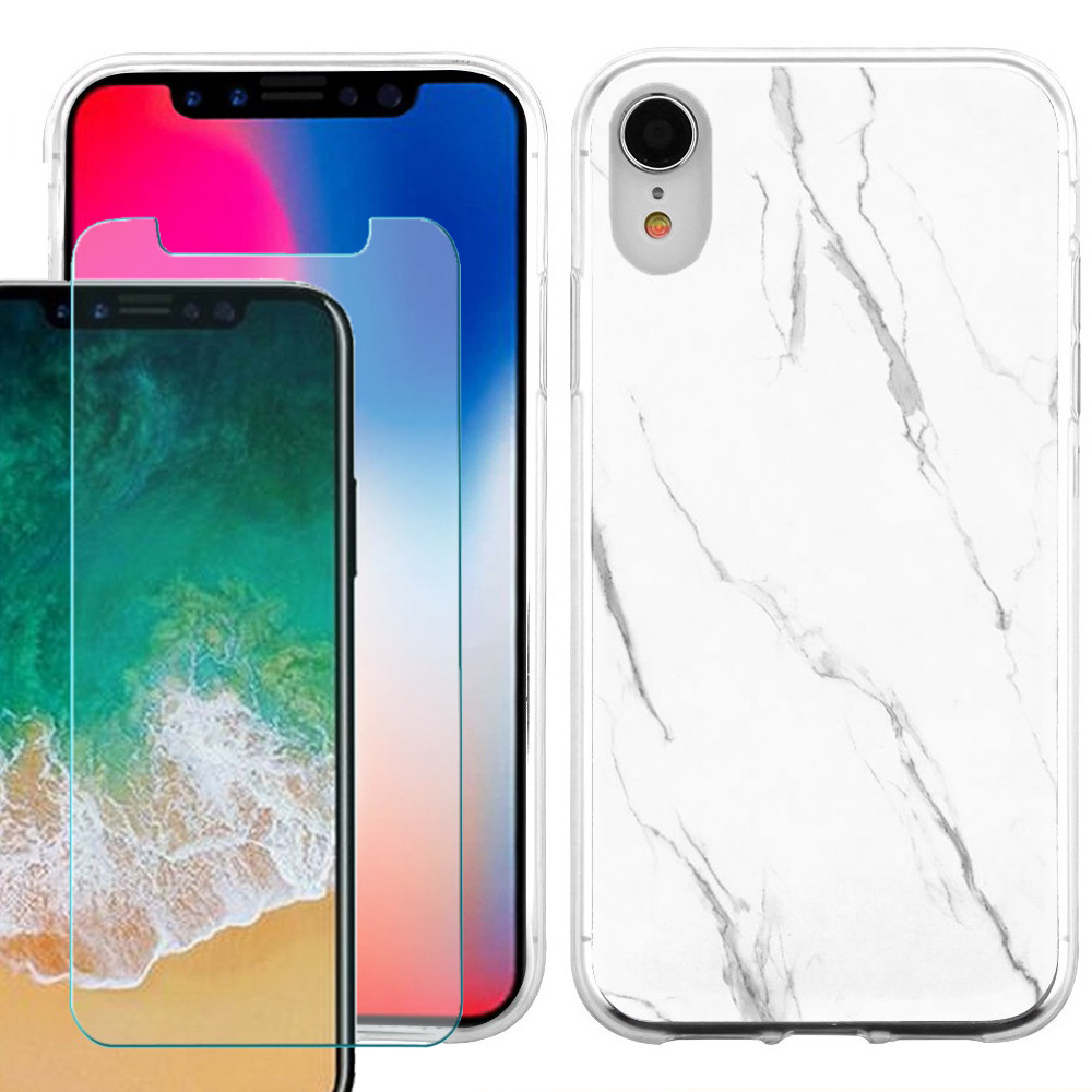 Phone Case for Apple iPhone XR, SlimFit TPU Case with Tempered Glass