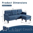 thumbnail image 3 of Convertible Sectional Sofa Couch, Modern L-Shaped Couch 3-Seat Sofa, Reversible Sectional, Blue, 3 of 6