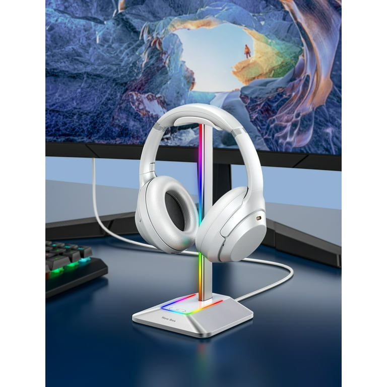 ヘッドホン RGB Gaming Headset + stand New bee RGB Headset Stand - 7 Lighting Modes, Gaming Headset Stand