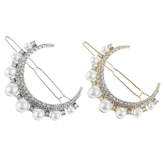 ifundom 2 Pieces Rhinestone Hair Clips Alloy Barrettes Decorative Hair Accessories for Women and Girls