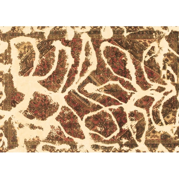 Ahgly Company Indoor Rectangle Abstract Brown Modern Area Rugs, 2' x 4'
