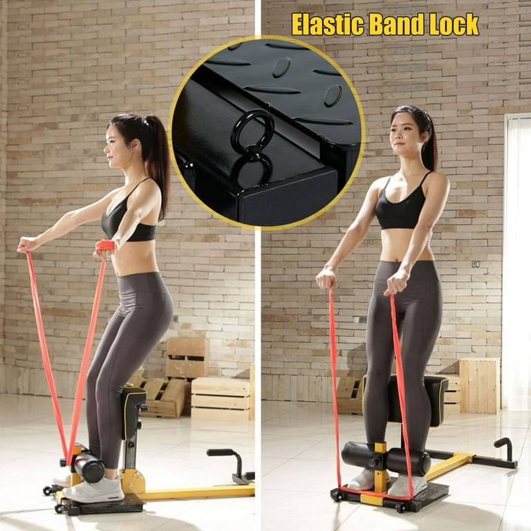 Heavy Duty Deep Sissy Squat Machine, Adjustable Women Men Leg Exercise  Machine with Non Slip Foot Pad ＆ Handle, for Abs Training Sit Up