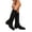 Black, variant on Women's Chunky Heel Mid Calf Boots, Plus Size Knit Pointed Toe Chunky Heel Casual Boots with Breathable Lining, Trendy Footwear for Daily Party Wear