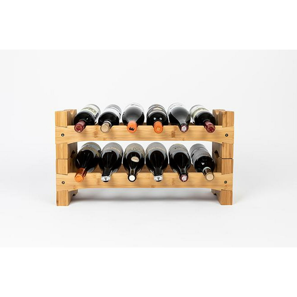 Stackable Wine Rack Modern Countertop Wine Rack Holds 12 Bottles Exclusive Design