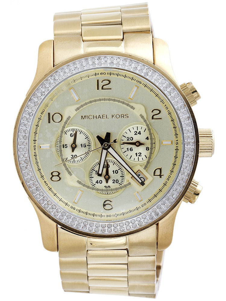 Michael Kors Men's New Gold Tone Diamond Watch MK8077 Runaway Series 45mm   Ct 