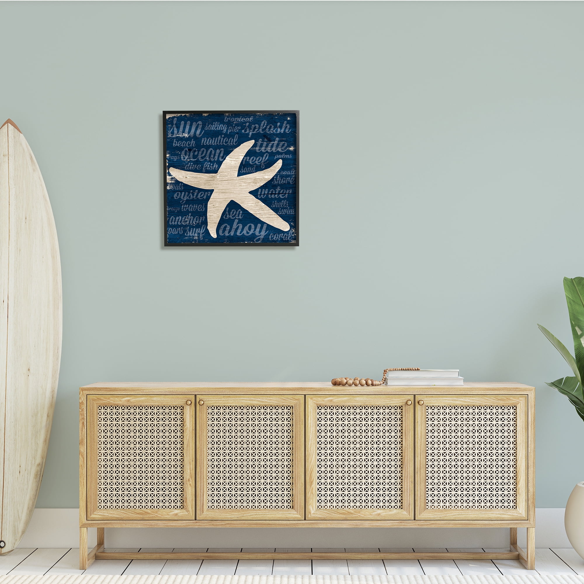 Stupell Industries Rustic Beach Starfish Aquatic Animal Fun Nautical Phrases, 24 x 24, Design by Gina Ritter