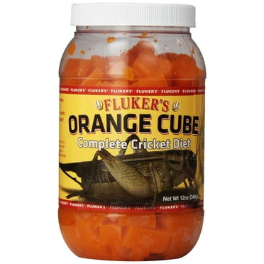 Fluker's Orange Cube Complete OIF8 Cricket Diet, Gut Load Food for Feeder Insects and Live Crickets, Provides Vitamins, Minerals, and Hydration, 12 oz