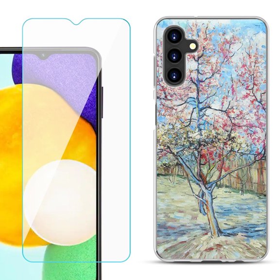 Slim-Fit TPU Fashion Phone Case for Samsung Galaxy A13 5G, with Tempered Glass Screen Protector, by OneToughShield ® - Blossom Tree