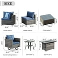 thumbnail image 5 of Ovios Outdoor Furniture Set 13 Pieces Wicker Sectional Sofa, Denim Blue, 5 of 6