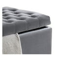 thumbnail image 3 of Grey Lift Top Storage Ottoman, Tufted Storage Bench with Wooden Legs, 45.5” Wide, Living Room Seating & Hidden Storage Grey + Bedroom + Grey + Velvet + Luxury + Eucalyptus + Flip Top + Wood+Fabric, 3 of 5