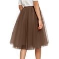 thumbnail image 4 of Women Elastic Waist Mesh Tulle Skirt Layered Flowy Midi Party Dance Skirt, 4 of 4