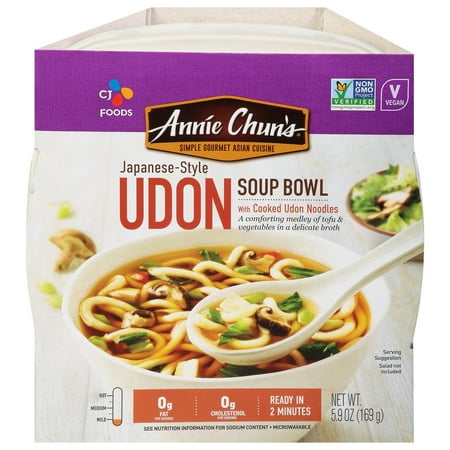 JAPANESE-STYLE SOUP BOWL WITH COOKED UDON NOODLES, UDON, MILD CASE OF 6 BEST BY DATE 03/25