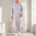 thumbnail image 2 of OJSFQUFP Men's Jumpsuit Couple Zipper Warm Plush Warm Sleepwear Jumpsuit, 2 of 5