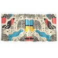 thumbnail image 7 of Yayeee Kitchen Curtains Tier Set of 2 Light Filtering 57"x36" Over Sink Window Panels, Blue Retro Print, 7 of 7
