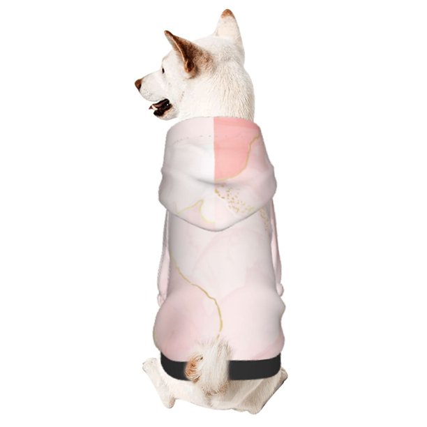 Fotbe Pink Marble Sudadera con Estampado para Perros Pequeños – Suéter con Capucha para Mascotas, Tela Suave de Forro Polar con Bolsillo-Large