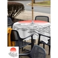 thumbnail image 5 of Outdoor Tablecloth with Umbrella Hole for Patio/Picnic/Party/Camping, Orange Ombre Sun Rise Waterproof Table Cloth Square Cover Washable, Ocean Waves Coastal Abstract Art (60"x 60"), 5 of 8