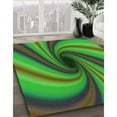 thumbnail image 3 of Ahgly Company Machine Washable Indoor Square Transitional Lime Green Area Rugs, 5' Square, 3 of 7