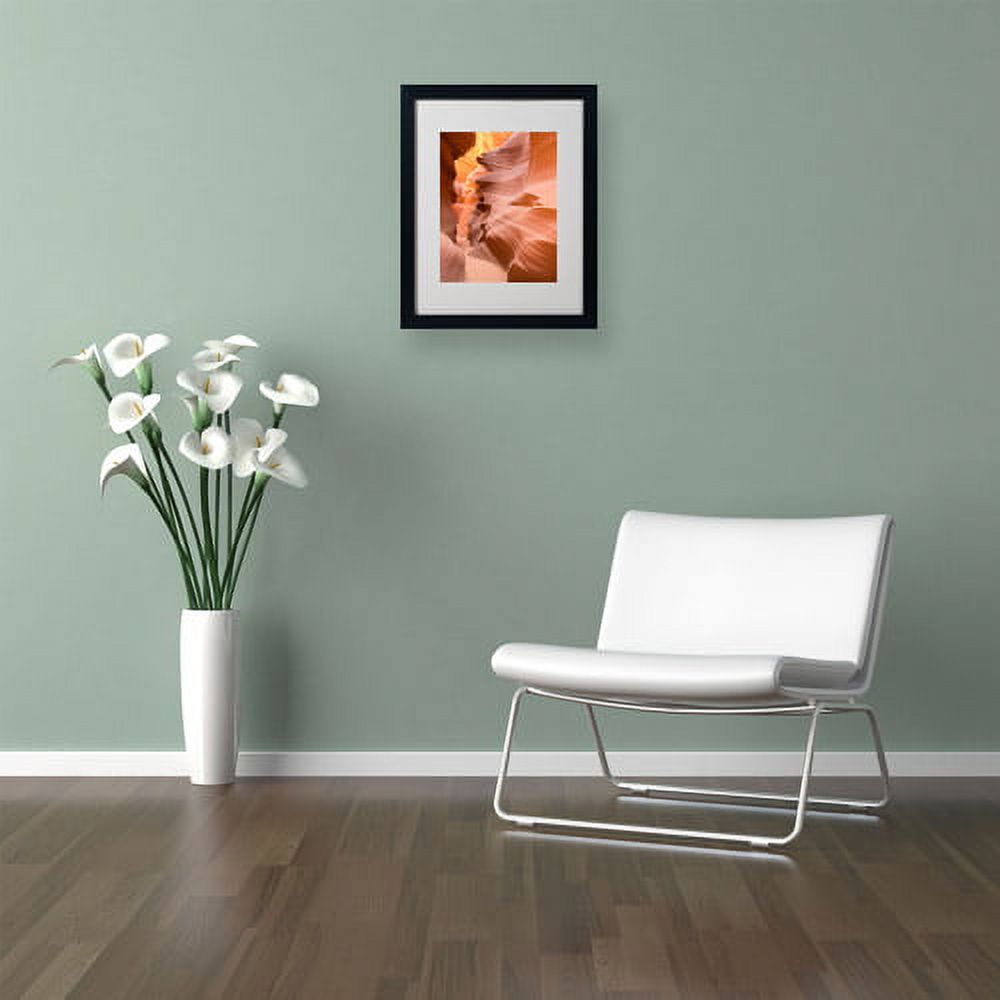 Matted art under acrylic in a black framed