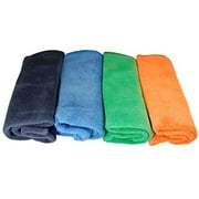 Plush Microfiber Towels/WASHCLOTHS, Ultra Soft Thick (Orange, Green, Blue, Grey)