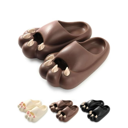 Gustave House Slippers for Women Men  Cat Paw Cloud Slides Sandals Non Slip Shower Shoes Cute Couples Soft Thick Sole Pillow Slippers for Home Bathroom Indoor Outdoor